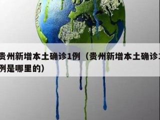 贵州新增本土确诊1例（贵州新增本土确诊1例是哪里的）